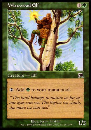 Wirewood Elf (Onslaught) Trading Card