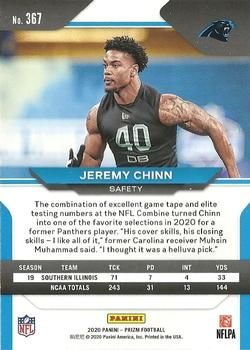 Jeremy Chinn 2020 Panini Prizm Football #367 Sports Card