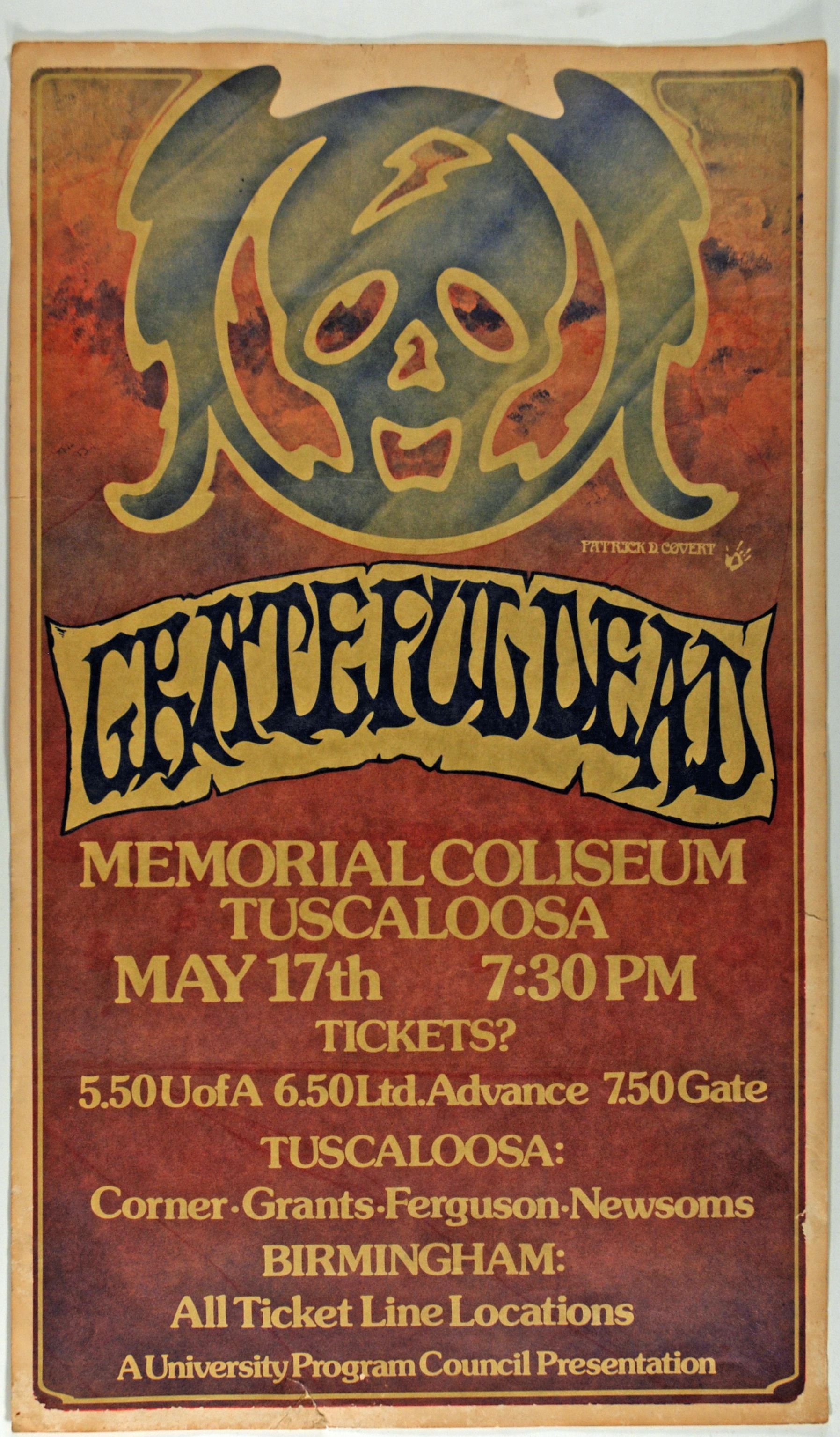 Grateful Dead Memorial Coliseum 1977 Concert Poster