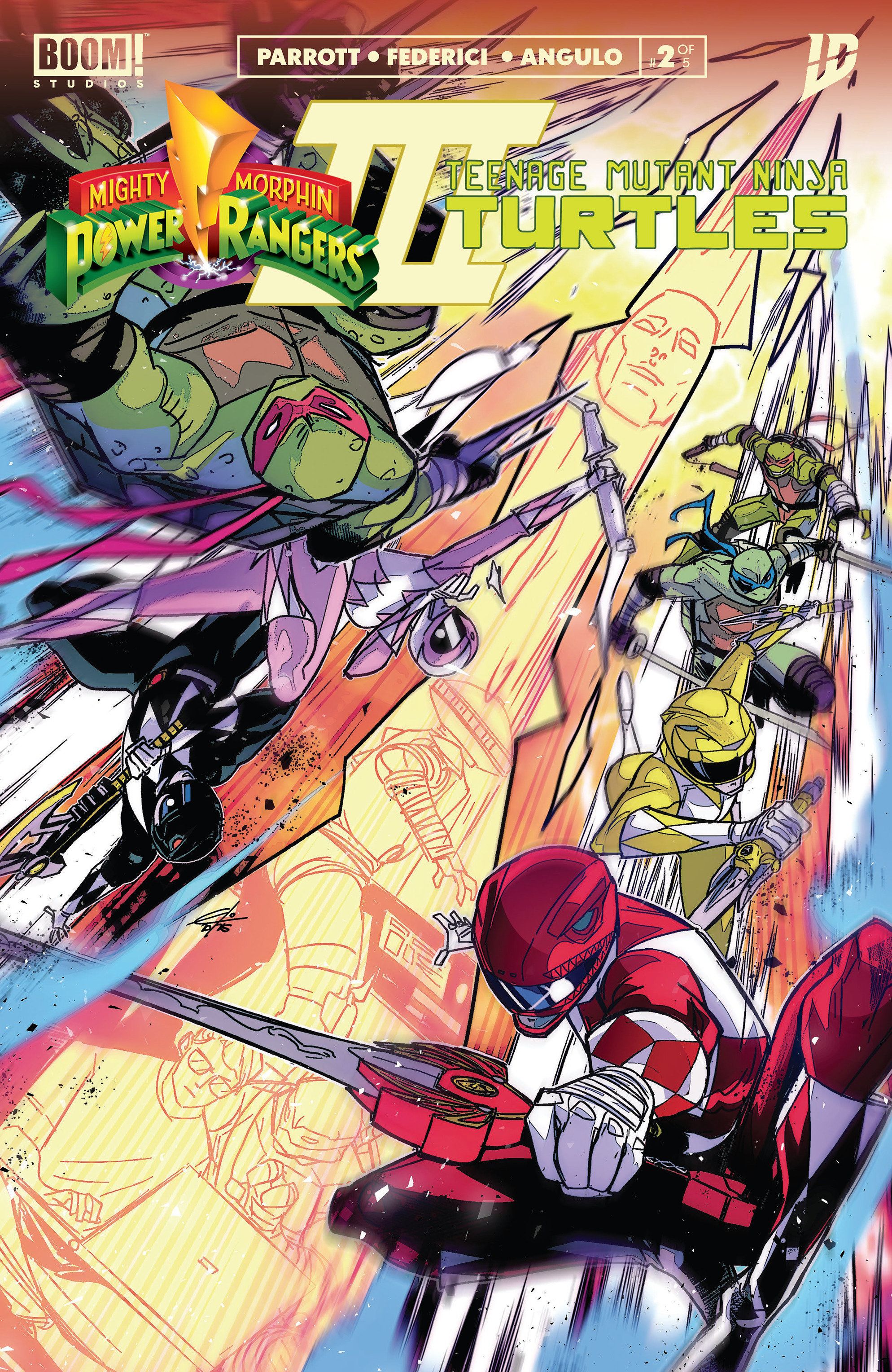 Mighty Morphin Power Rangers/ Teenage Mutant Ninja Turtles III #2 (K Foc Reveal Variant Dressed Carlini) Comic