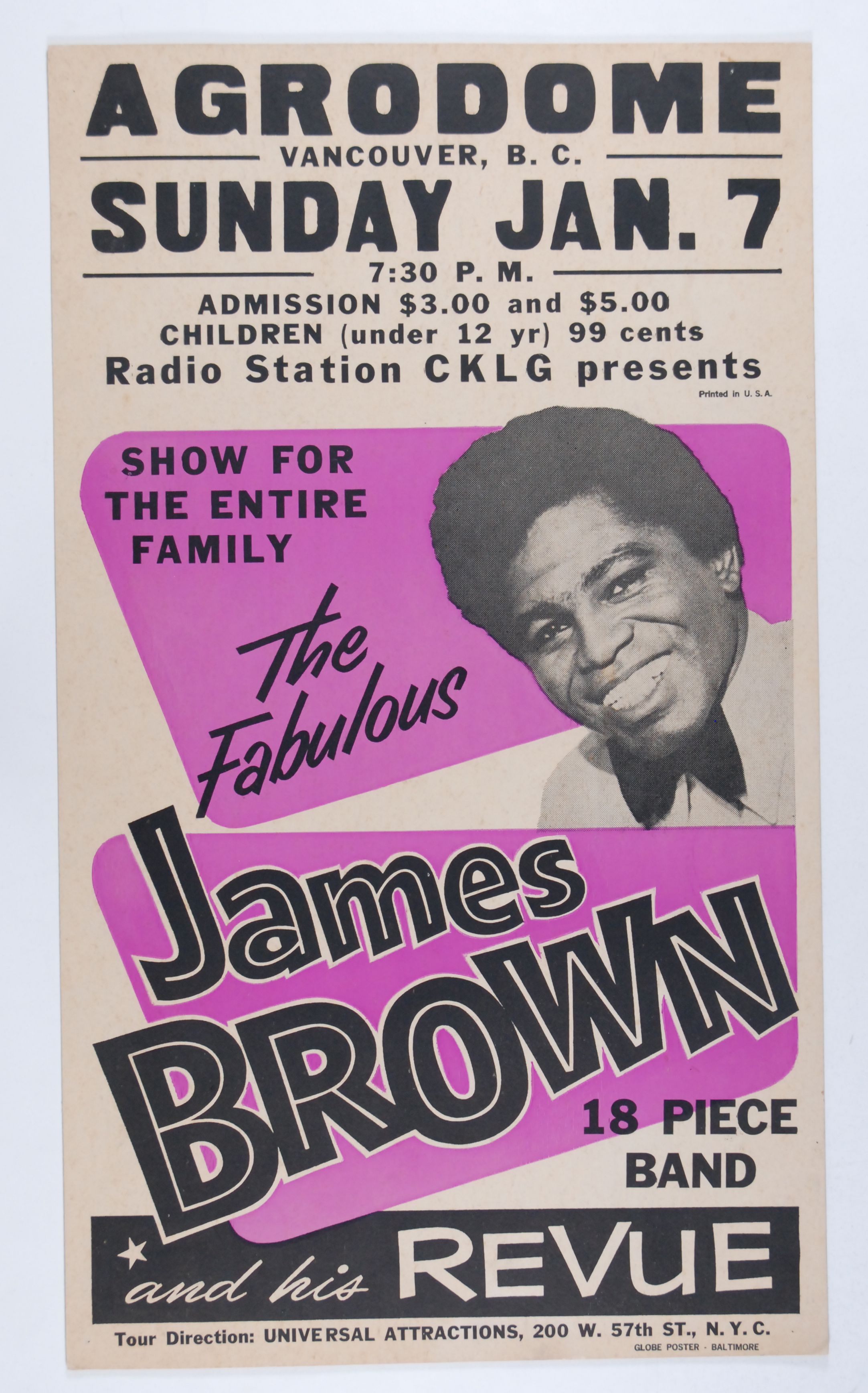 James Brown Agrodome 1968 Concert Poster