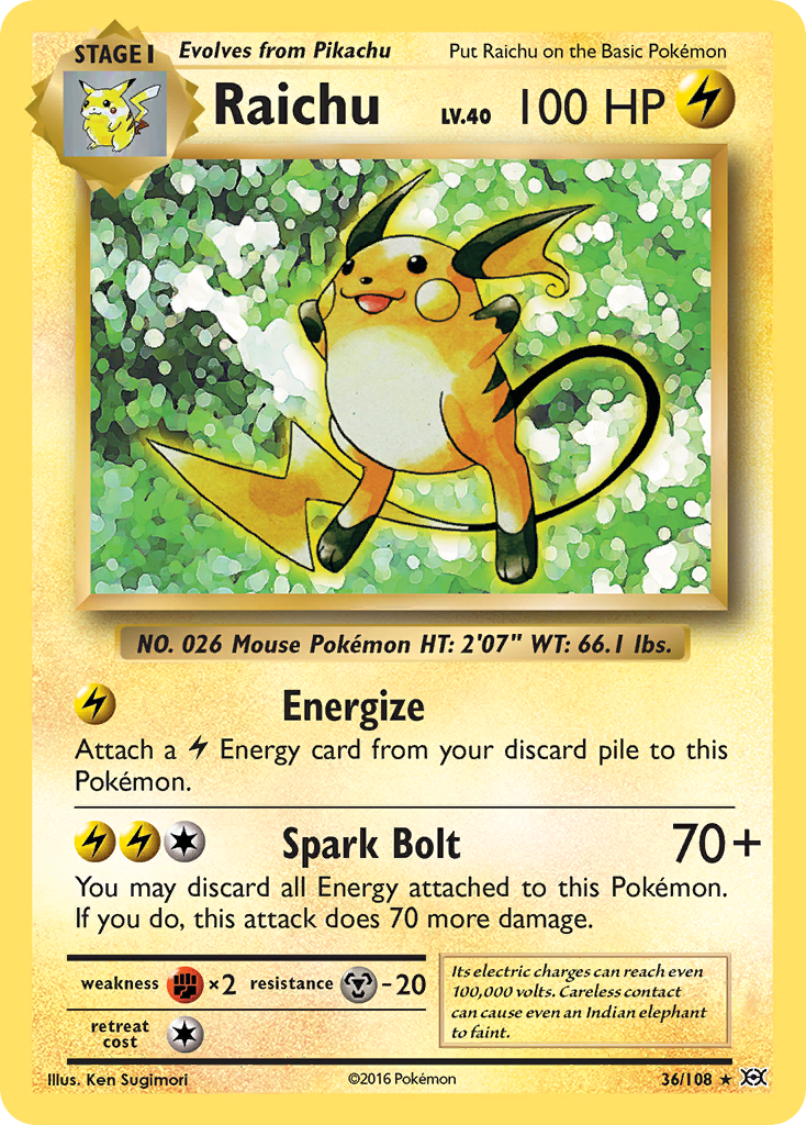 Raichu (36/108) - Evolutions Pokémon Card