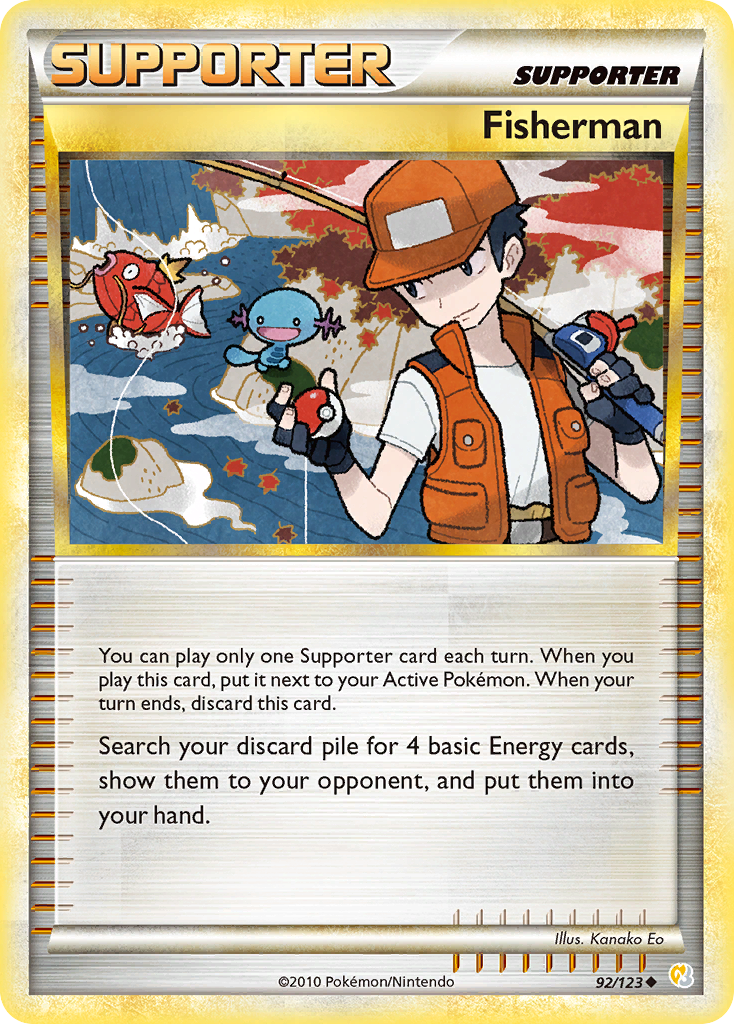 Fisherman (Trainer: Supporter) (92/123) - HeartGold & SoulSilver Pokémon Card