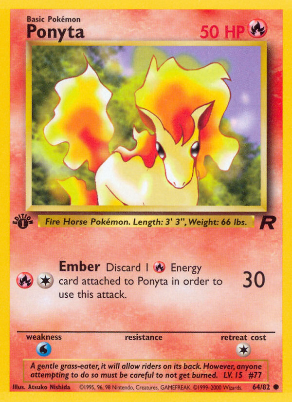 Ponyta (64/82) - Team Rocket (1st Edition) Pokémon Card