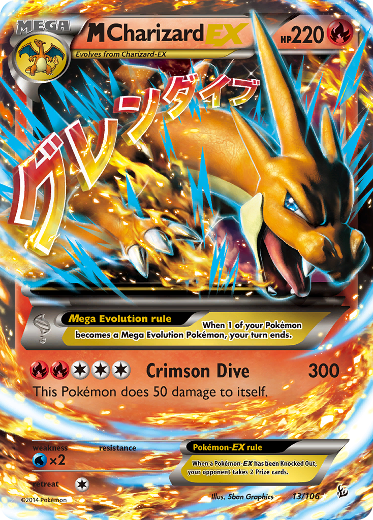 M Charizard-EX MEGA (13/106) - Flashfire Pokémon Card