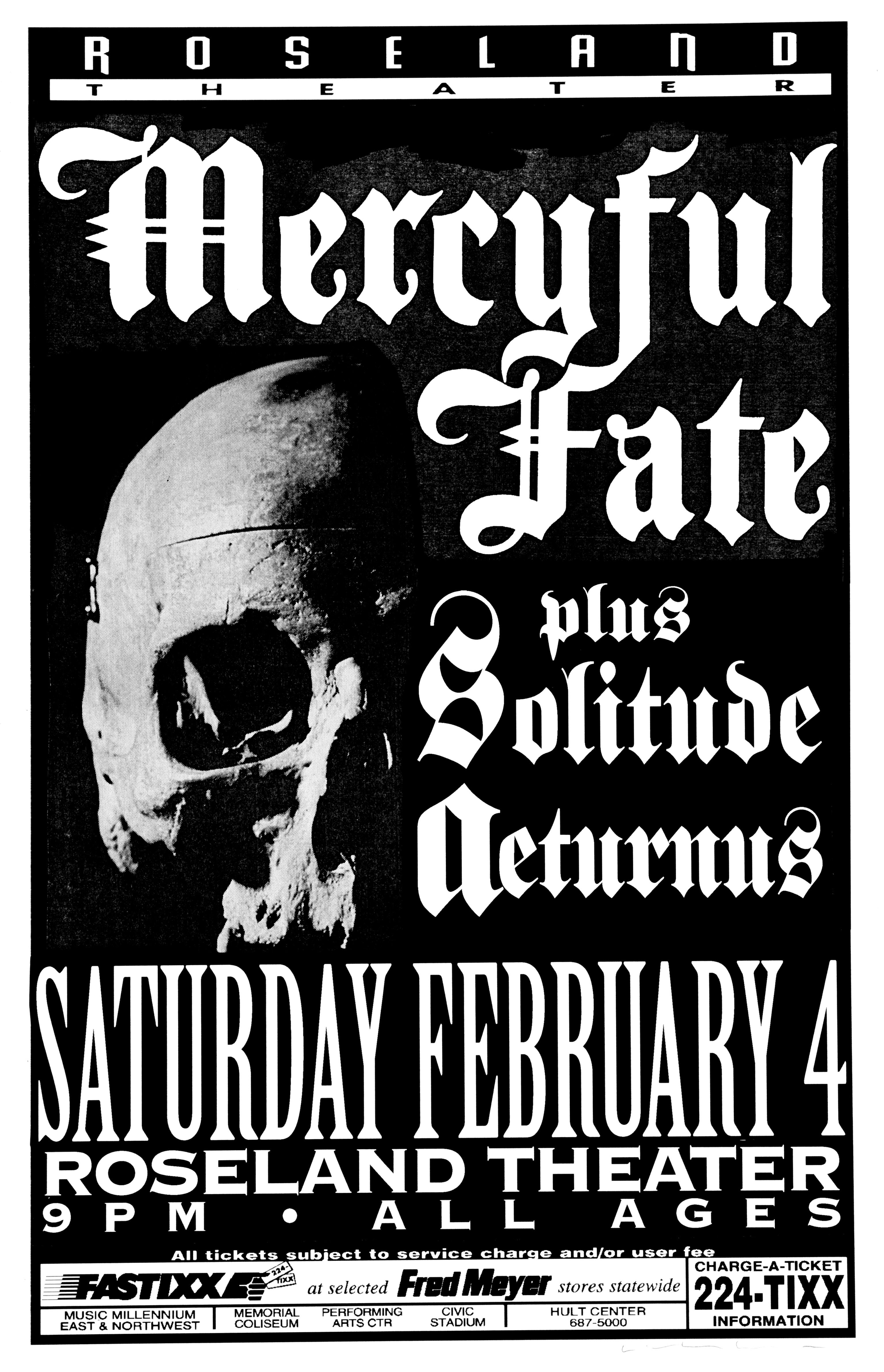 MXP-142.3 Mercyful Fate Roseland 1995 Concert Poster