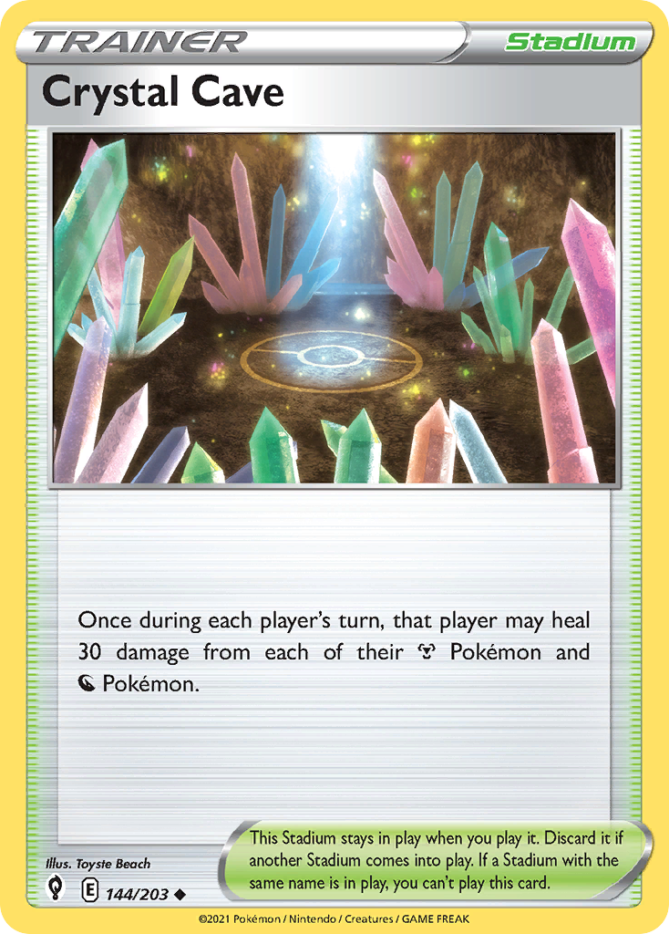 Crystal Cave (Trainer: Stadium) (144/203) - Evolving Skies Pokémon Card