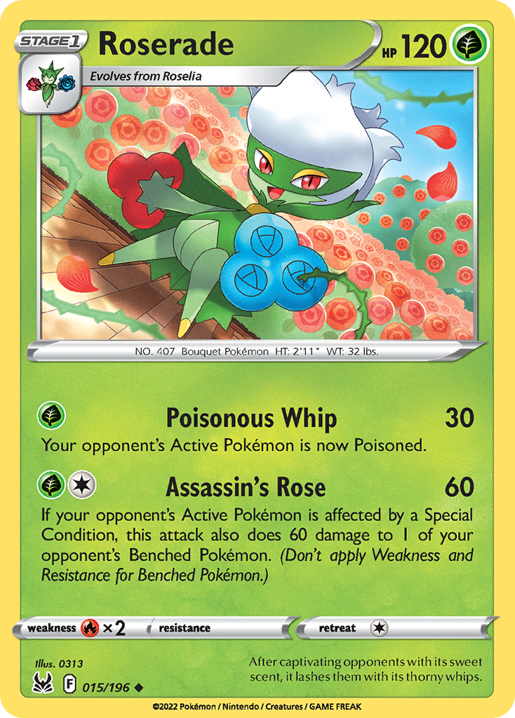 Roserade (15/196) - Lost Origin Pokémon Card