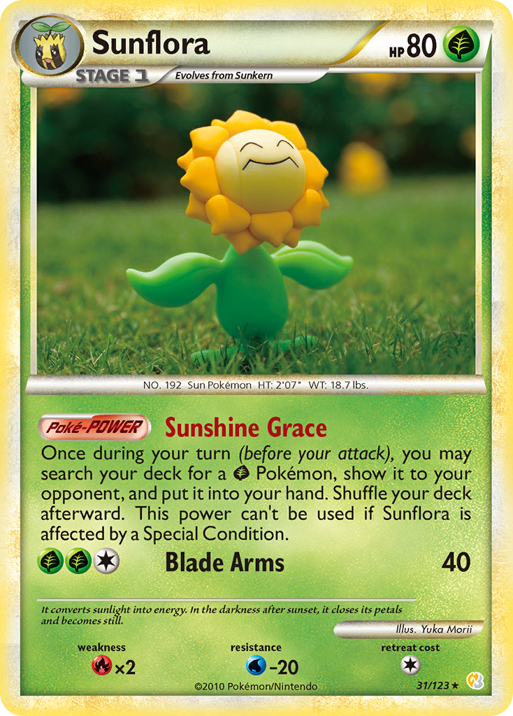 Sunflora (31/123) - HeartGold & SoulSilver Pokémon Card