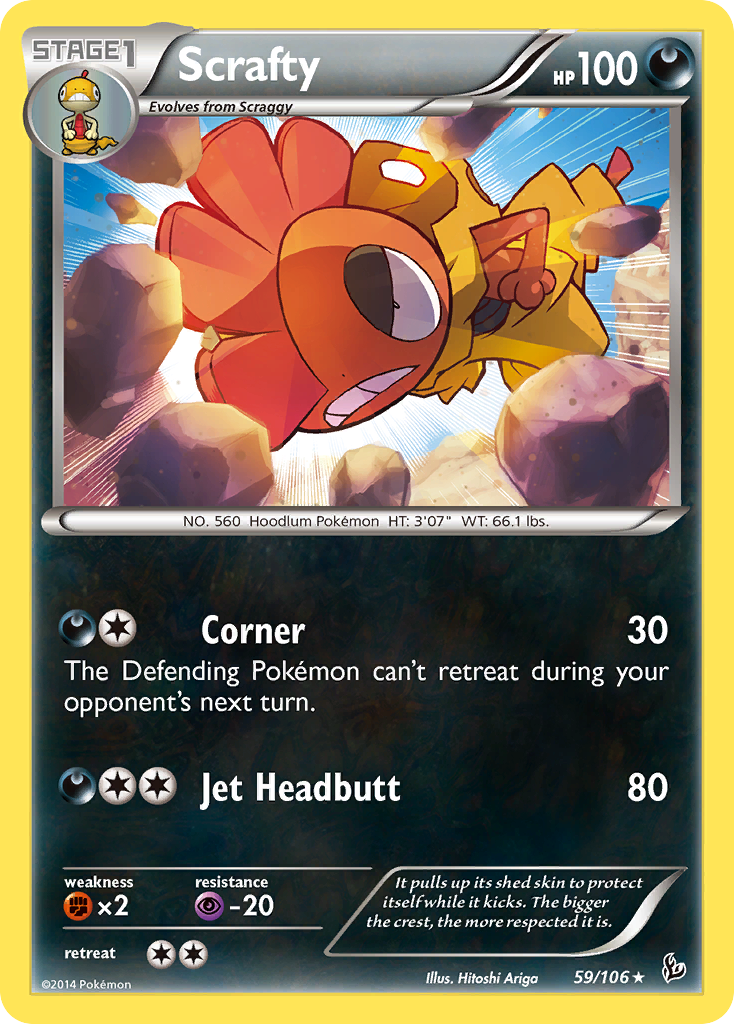 Scrafty (59/106) - Flashfire Pokémon Card