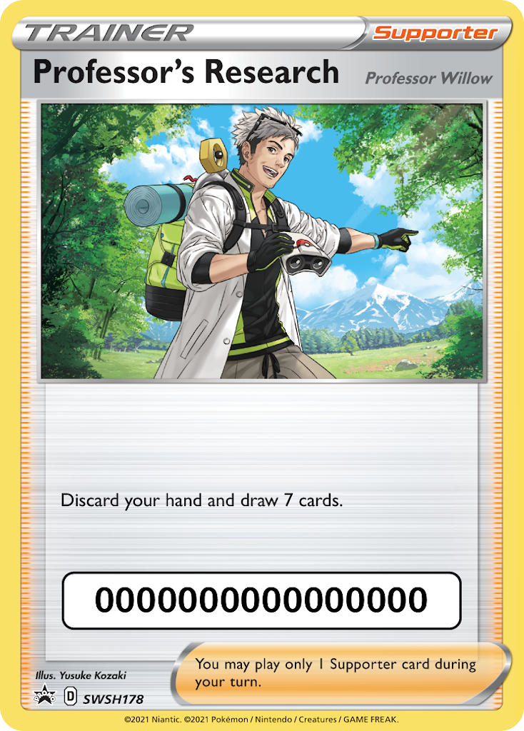 Professor's Research (Trainer: Supporter) (SWSH178) - SWSH Black Star Promos Pokémon Card