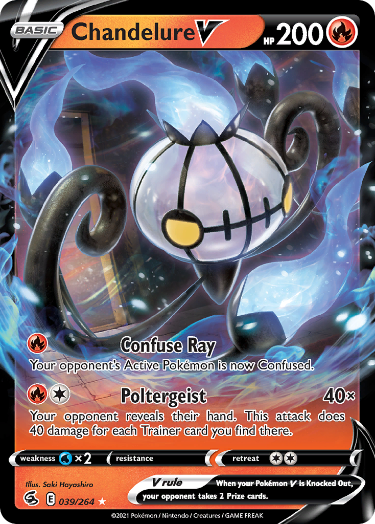 Chandelure V (39/264) - Fusion Strike Pokémon Card