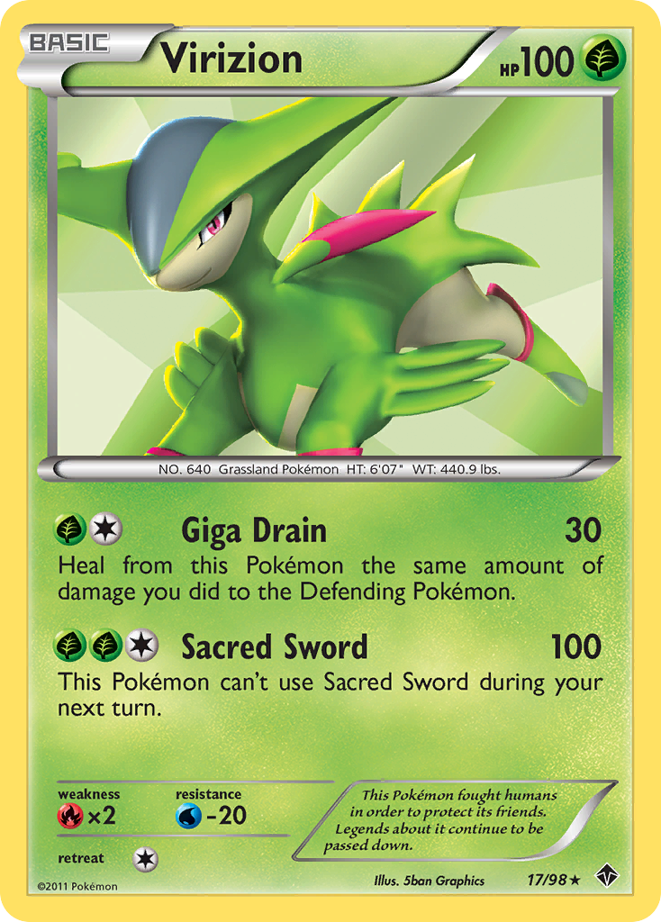 Virizion (17/98) - Emerging Powers Pokémon Card