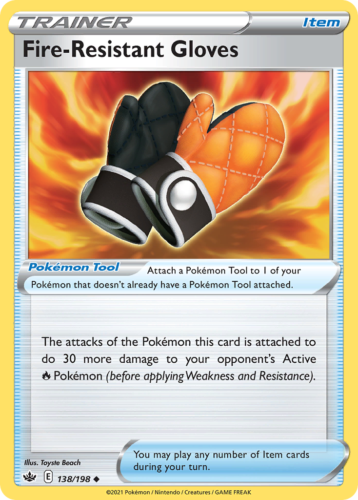 Fire-Resistant Gloves (Trainer: Pokémon Tool) (138/198) - Chilling Reign Pokémon Card