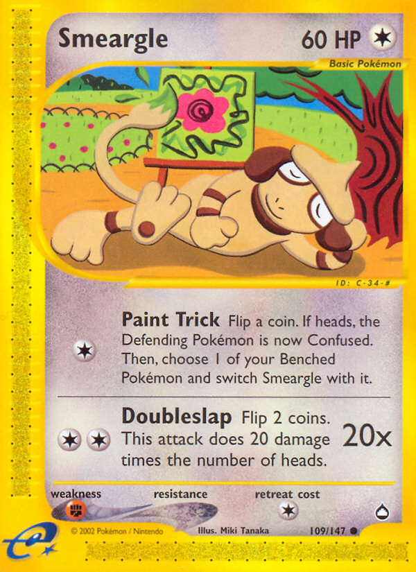 Smeargle (109/147) - Aquapolis Pokémon Card