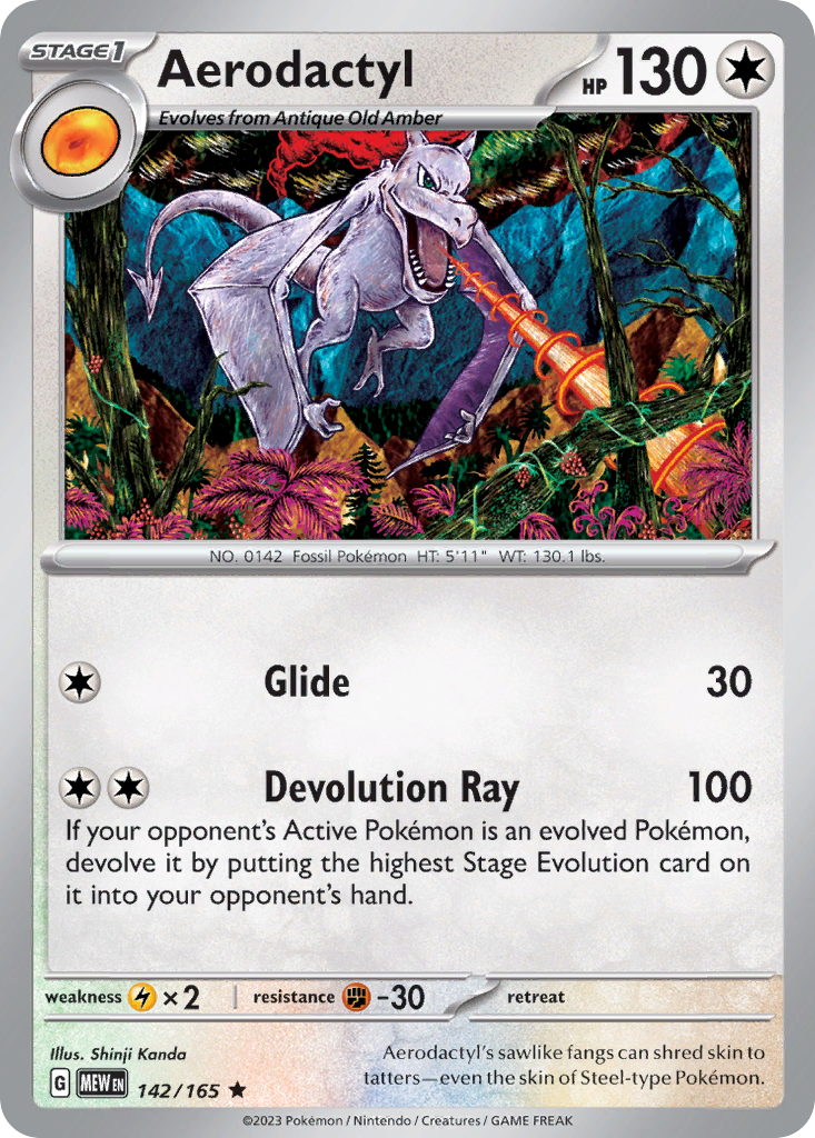 Aerodactyl (142/165) - 151 Pokémon Card