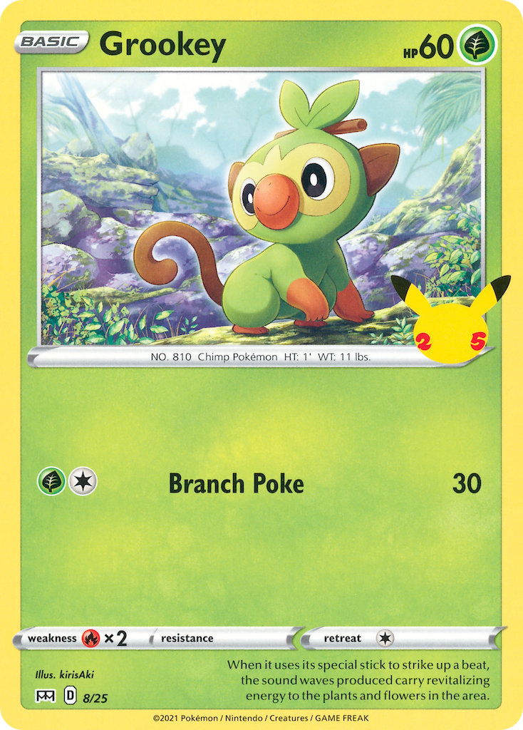 Grookey (8/25) - McDonald's Collection 2021 Pokémon Card