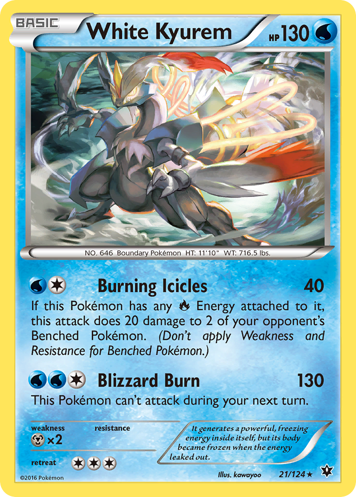 White Kyurem (21/124) - Fates Collide Pokémon Card