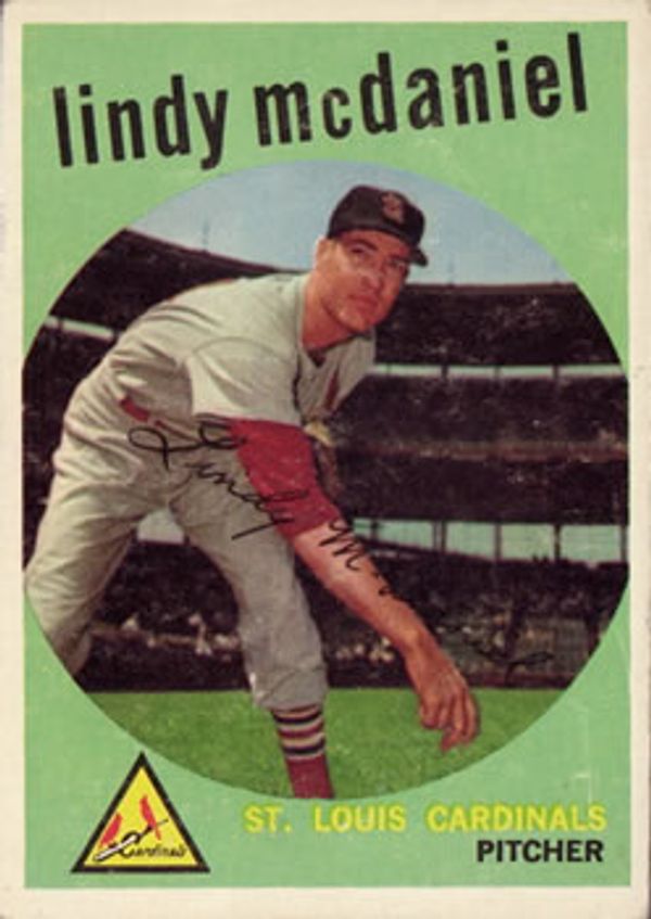 Sold at Auction: 1959 Lindy McDaniel St. Louis Cardinals