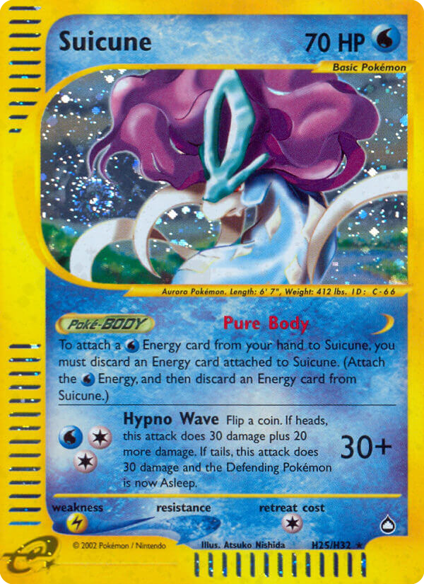 Suicune (H25) - Aquapolis Pokémon Card