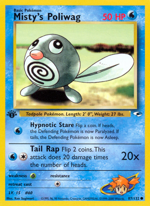 Misty's Poliwag (87/132) - Gym Heroes (1st Edition) Pokémon Card