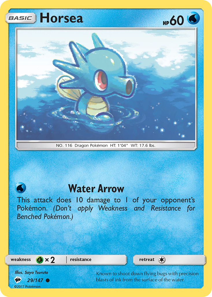 Horsea (29/147) - Burning Shadows Pokémon Card