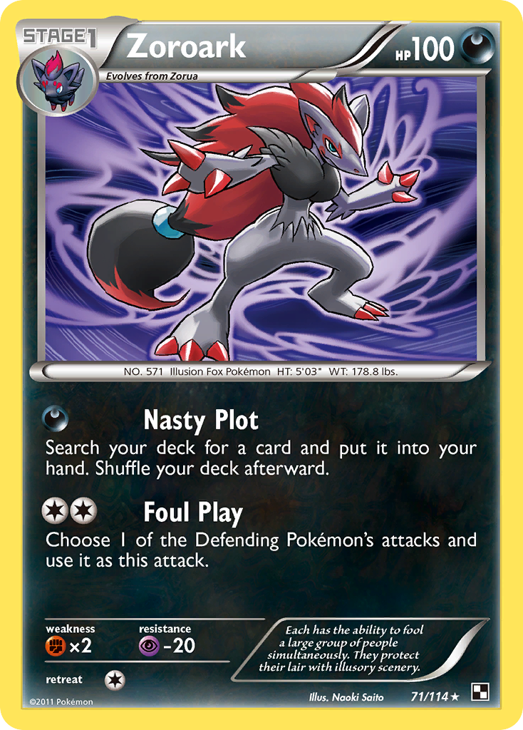 Zoroark (71/114) - Black & White Pokémon Card