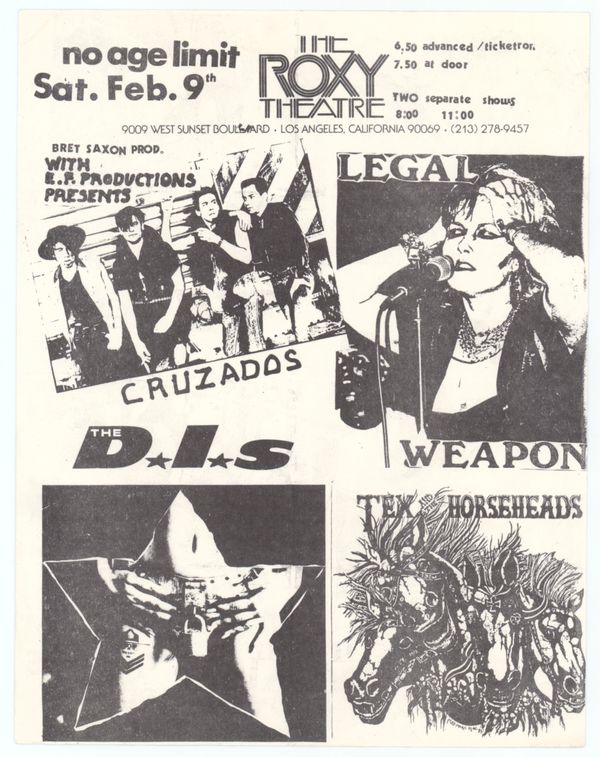 Cruzados & Legal Weapon Roxy Theatre 1985