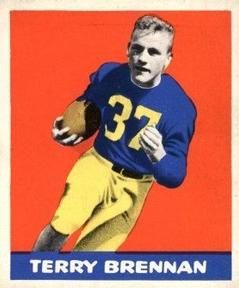 Terry Brennan 1948 Leaf Football #11 Sports Card
