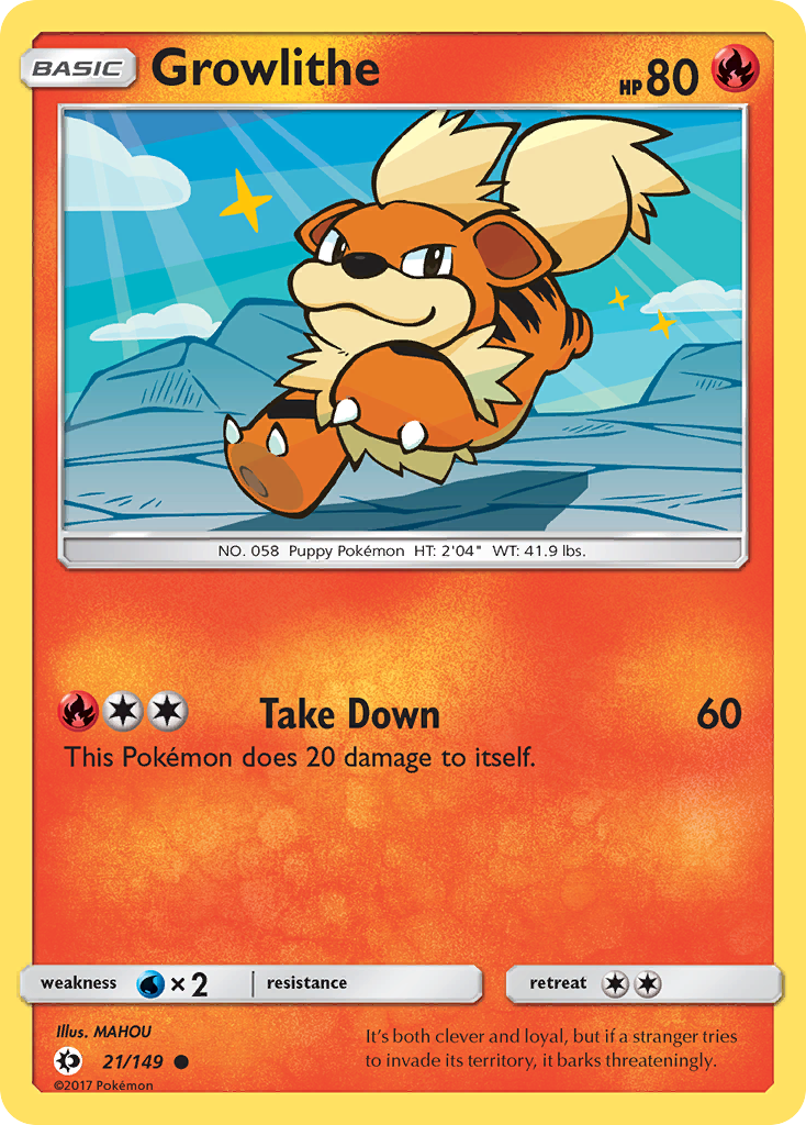 Growlithe (21/149) - Sun & Moon Pokémon Card