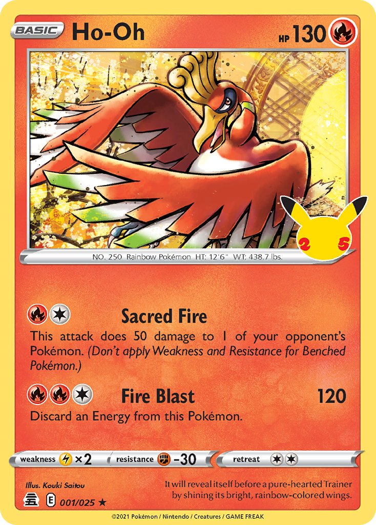 Ho-Oh (1/25) - Celebrations Pokémon Card