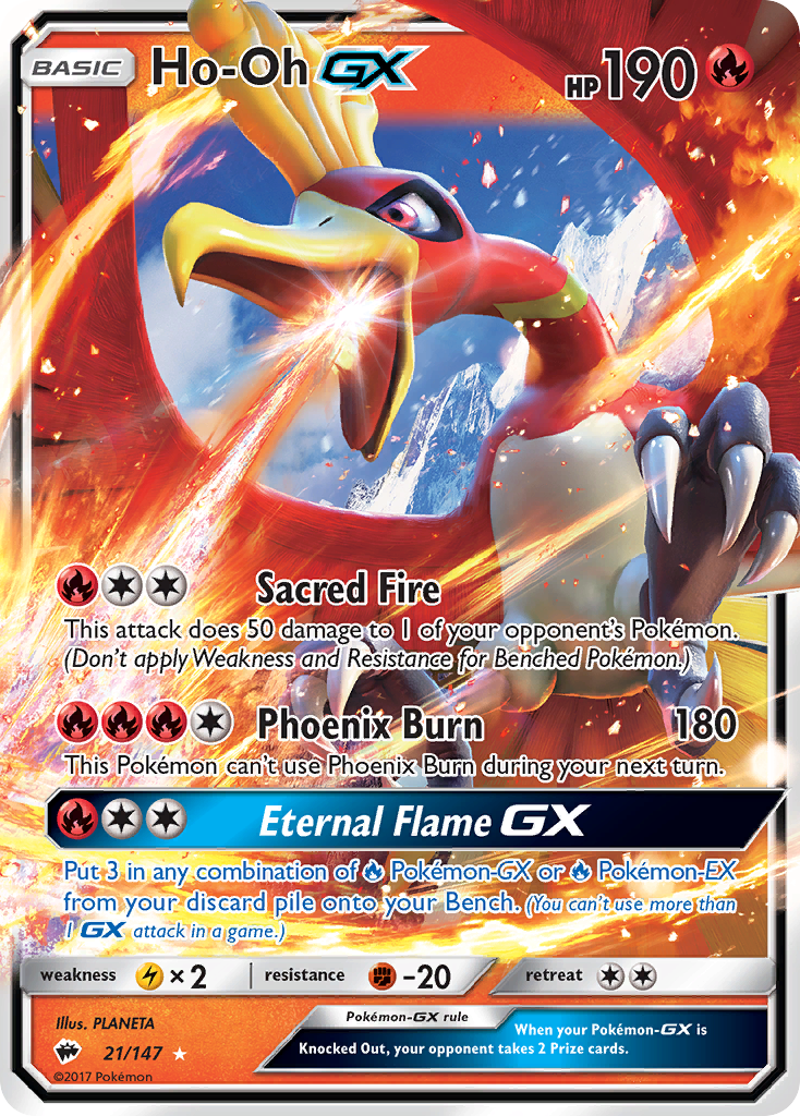 Ho-Oh GX (21/147) - Burning Shadows Pokémon Card