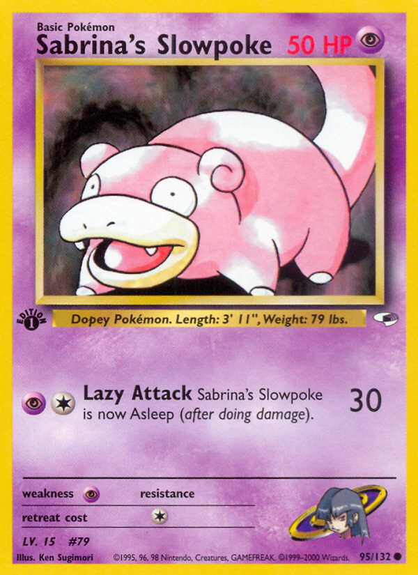 Sabrina's Slowpoke (95/132) - Gym Heroes (1st Edition) Pokémon Card