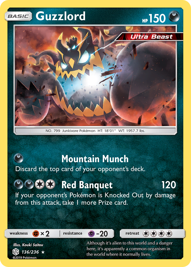 Guzzlord (136/236) - Cosmic Eclipse Pokémon Card