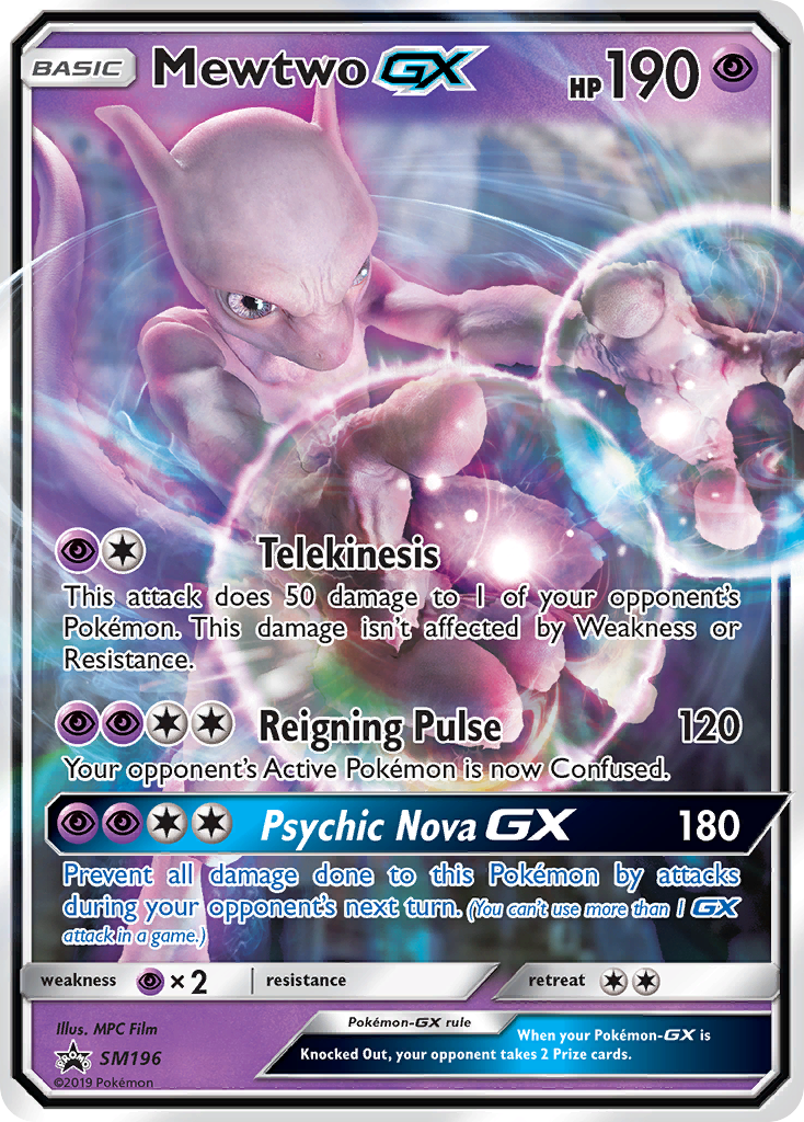 Mewtwo GX (SM196) - SM Black Star Promos Pokémon Card