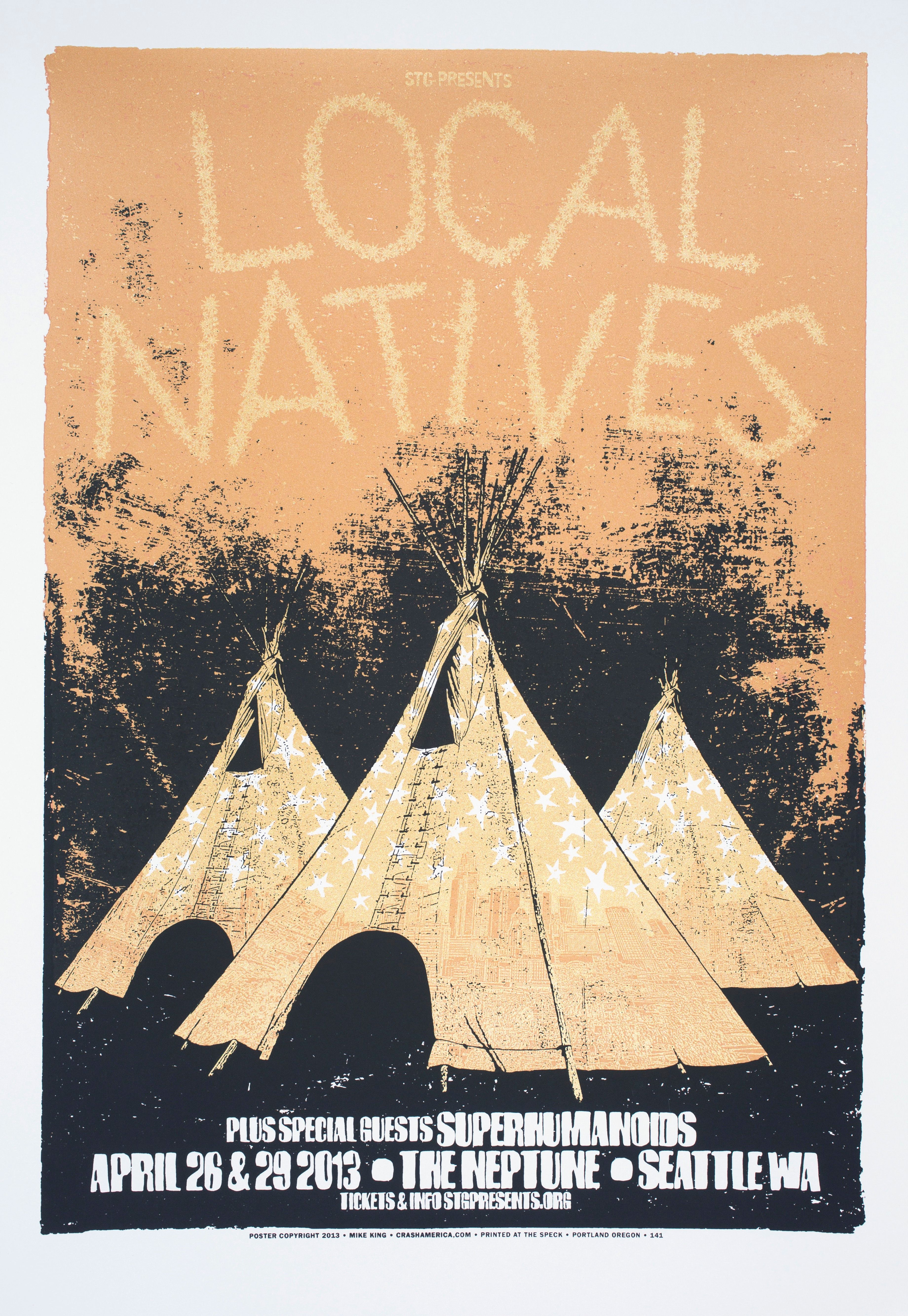 MXP-273.2 Local Natives 2013 Neptune Theater  Apr 29 Concert Poster
