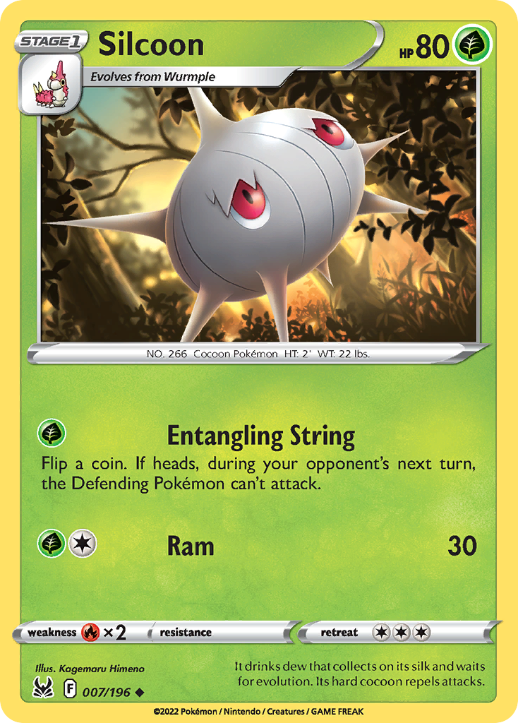 Silcoon (7/196) - Lost Origin Pokémon Card