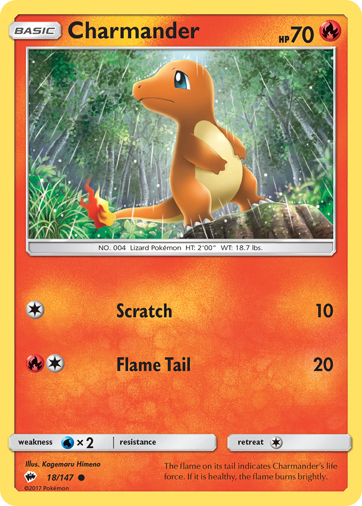 Charmander (18/147) - Burning Shadows Pokémon Card