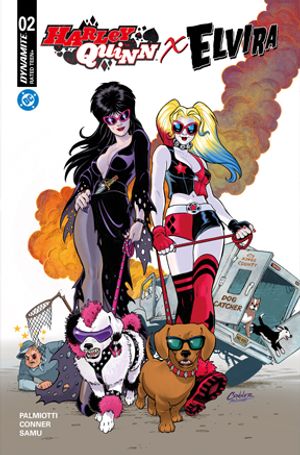 Harley Quinn X Elvira #2 (Cvr E Amanda Conner Dogs Foil Variant)