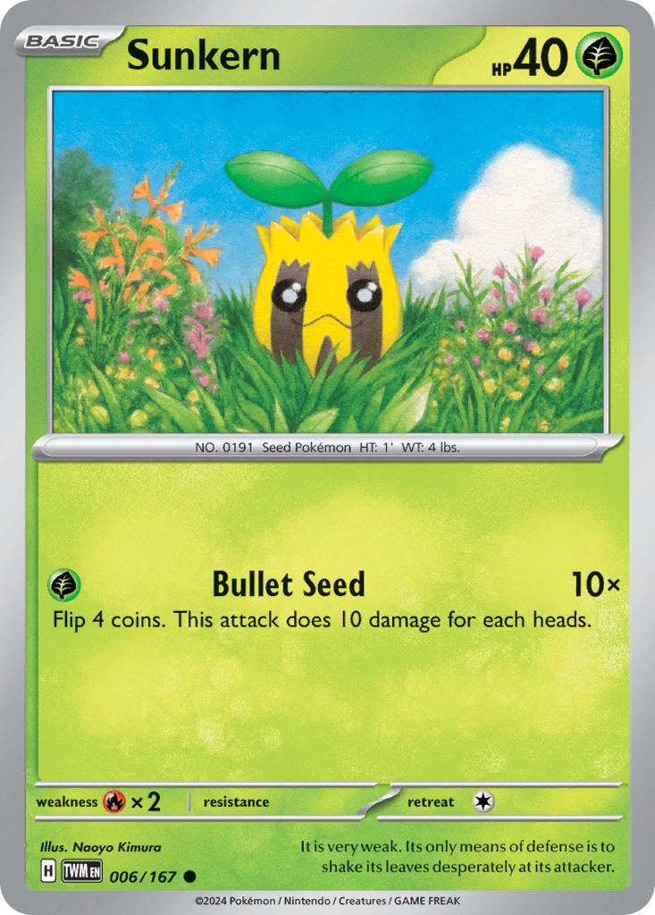 Sunkern (6/167) - Twilight Masquerade Pokémon Card