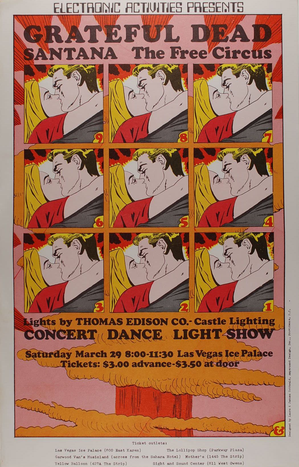 Grateful Dead Las Vegas Ice Palace 1969 Concert Poster