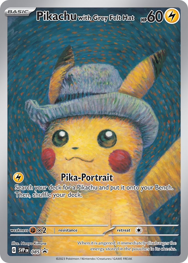 Pikachu with Grey Felt Hat (85/148) - Scarlet & Violet Black Star Promos Pokémon Card