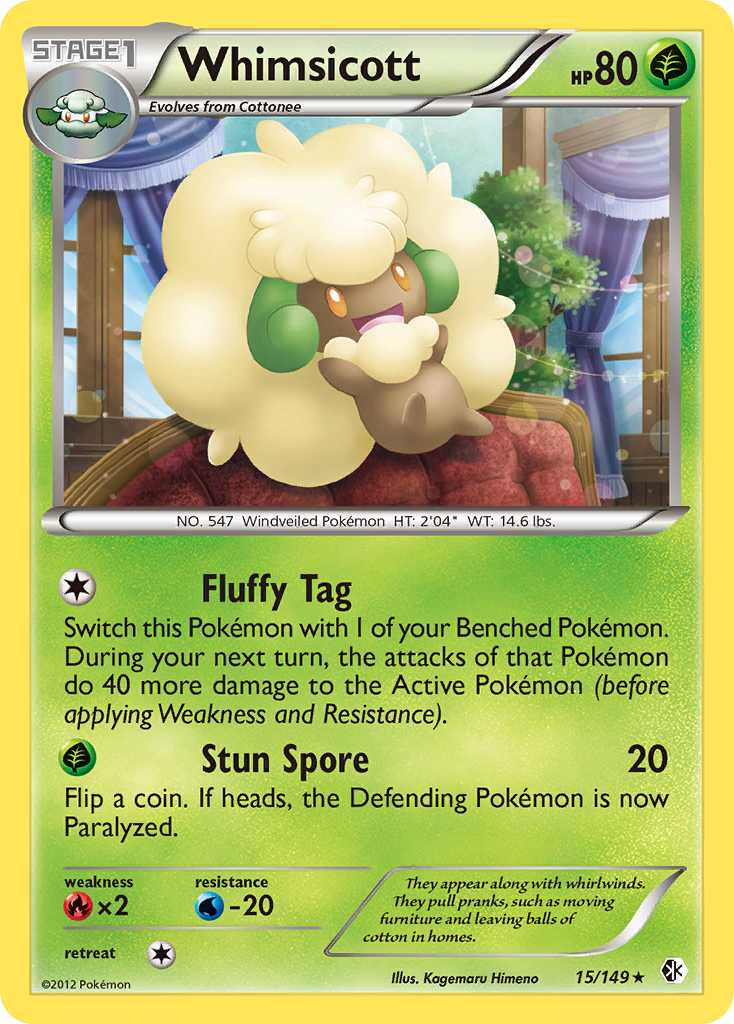 Whimsicott (15/149) - Boundaries Crossed Pokémon Card