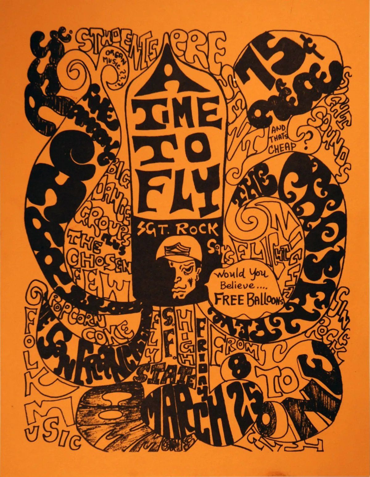 1966-The Amazing Charlatans-S.F. State Commons Concert Poster