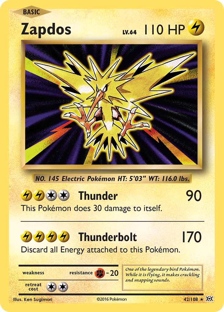 Zapdos (42/108) - Evolutions Pokémon Card