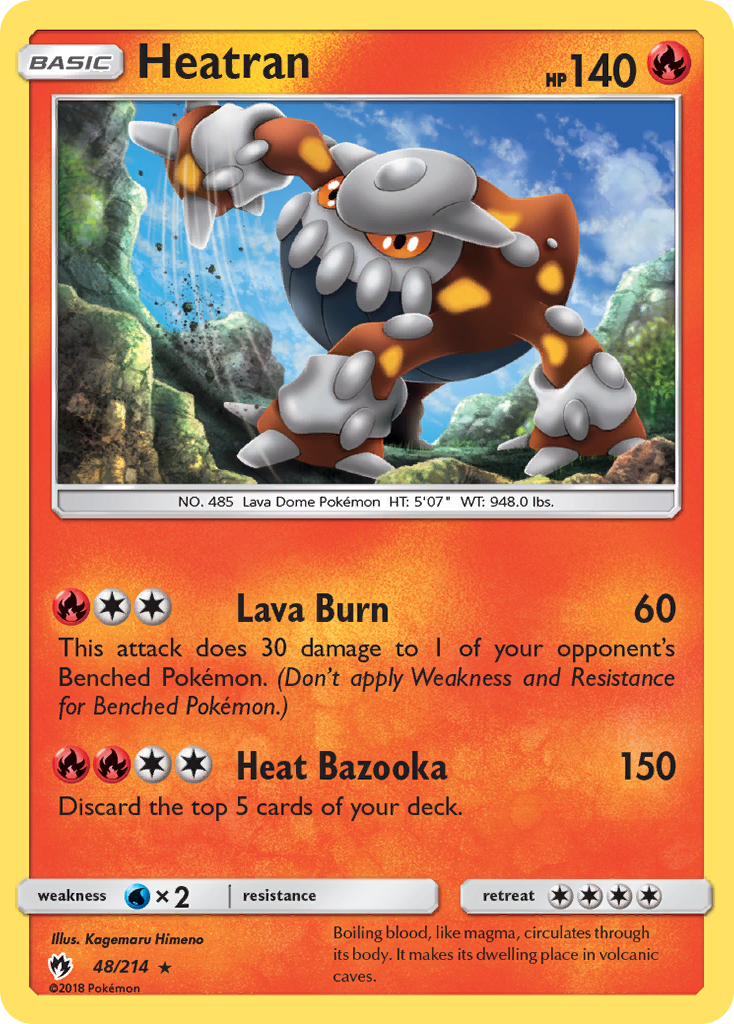 Heatran (48/214) - Lost Thunder Pokémon Card