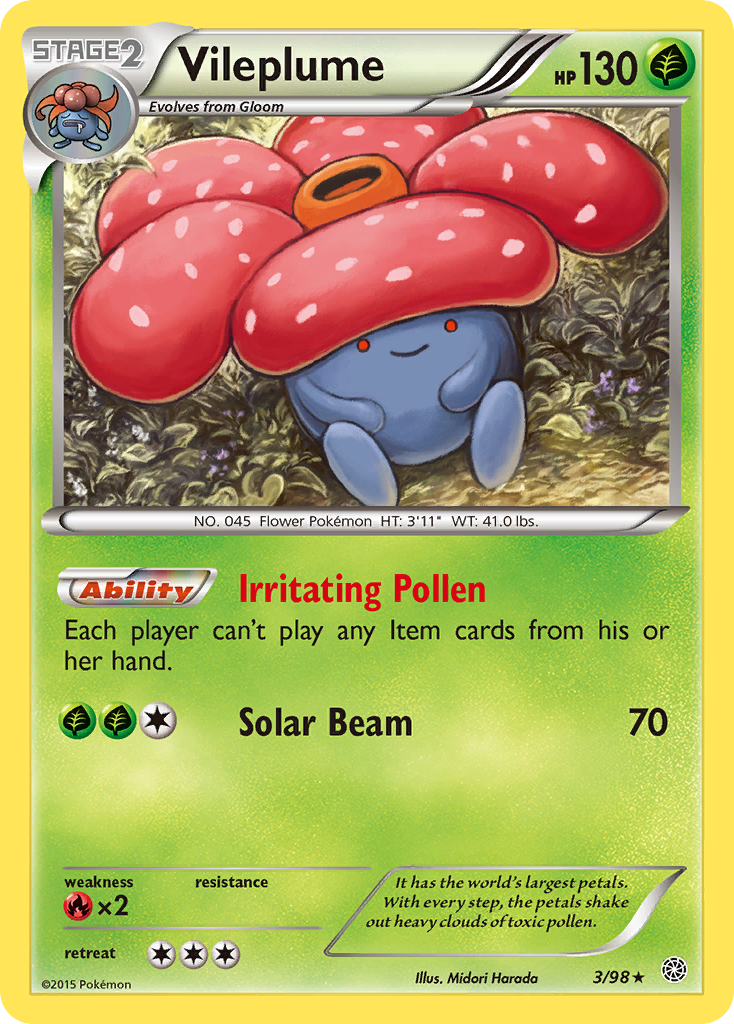 Vileplume (3/98) - Ancient Origins Pokémon Card