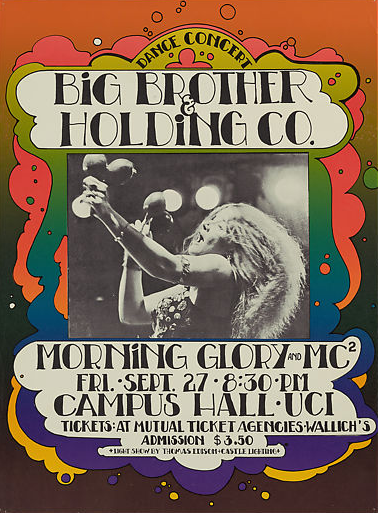 Big Brother & the Holding Company (featuring Janis Joplin) UC Irvine 1968 Concert Poster