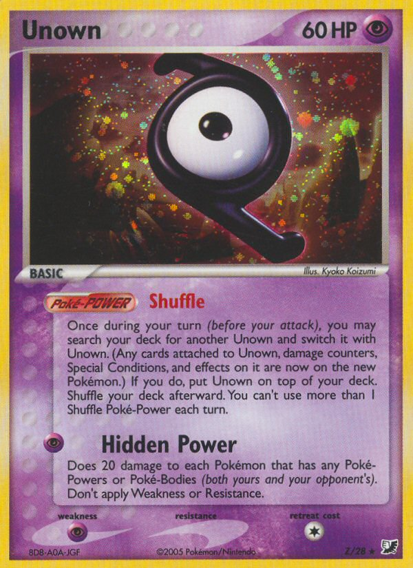 Unown (Z) - Unseen Forces Pokémon Card