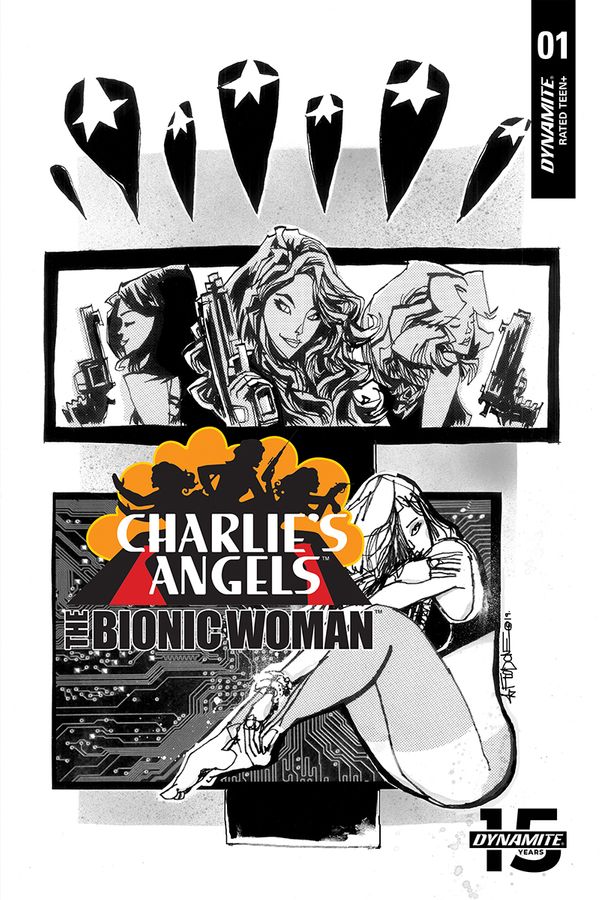 Charlies Angels Vs Bionic Woman #1 (10 Copy Mahfood B&w Cover)